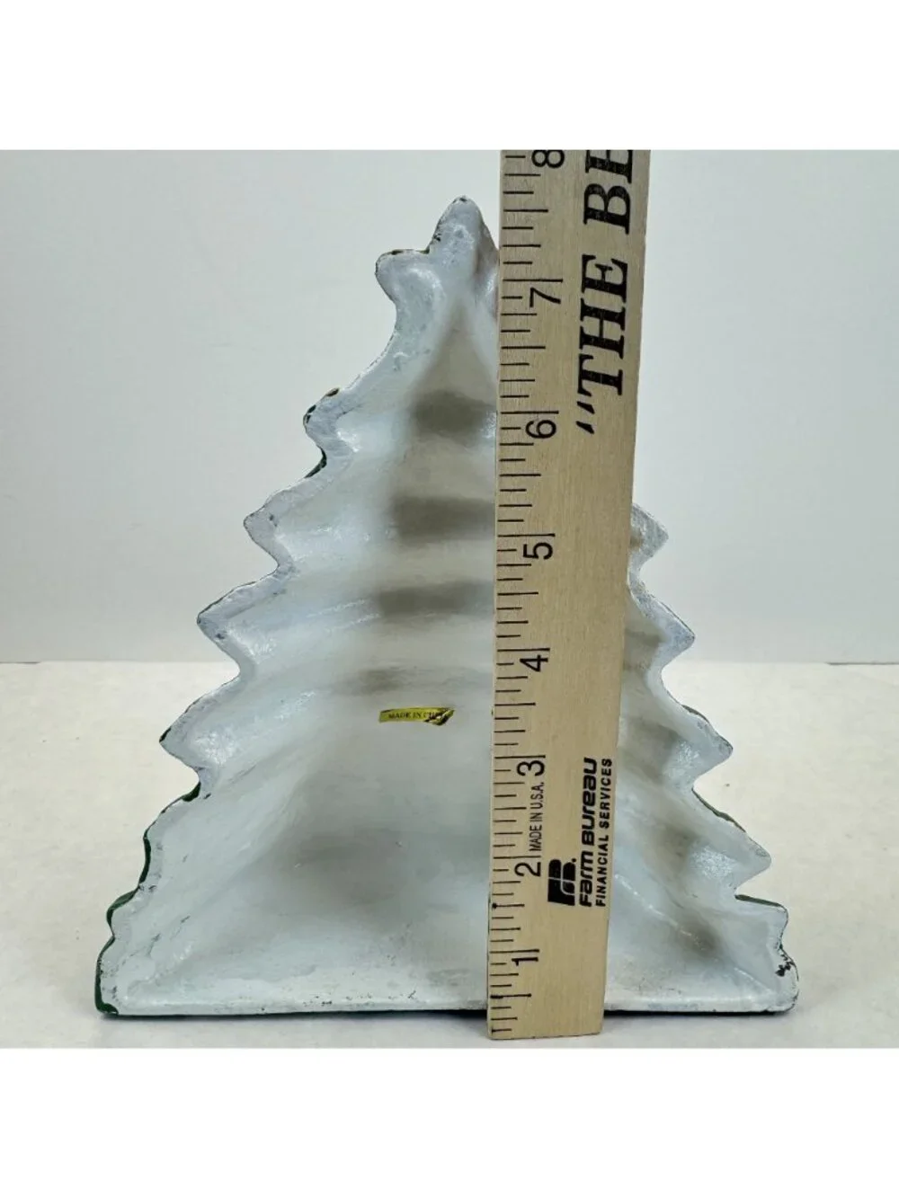 Vintage Lillian Vernon Christmas Tree Cast Iron Doorstop 7.5